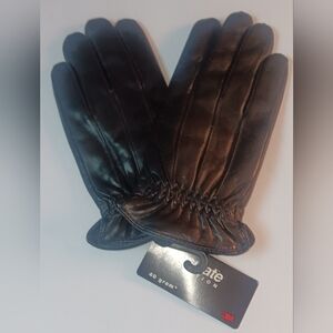 WOMEN'S THINSULATE LEATHER DRIVING GLOVES BLACK,MEDIUM